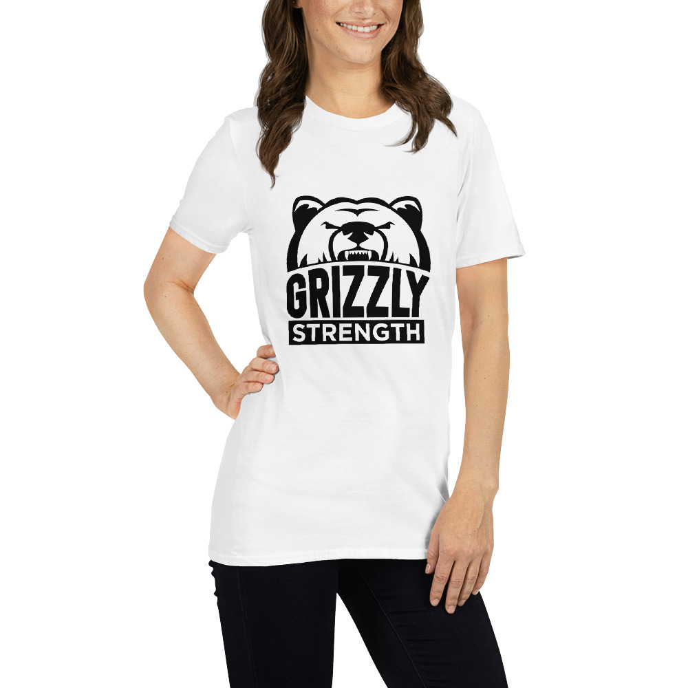 Grizzly Strength T-Shirt Black/White - Image 4