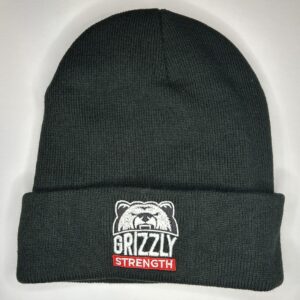 Grizzly Strength Black Cuffed Beanie
